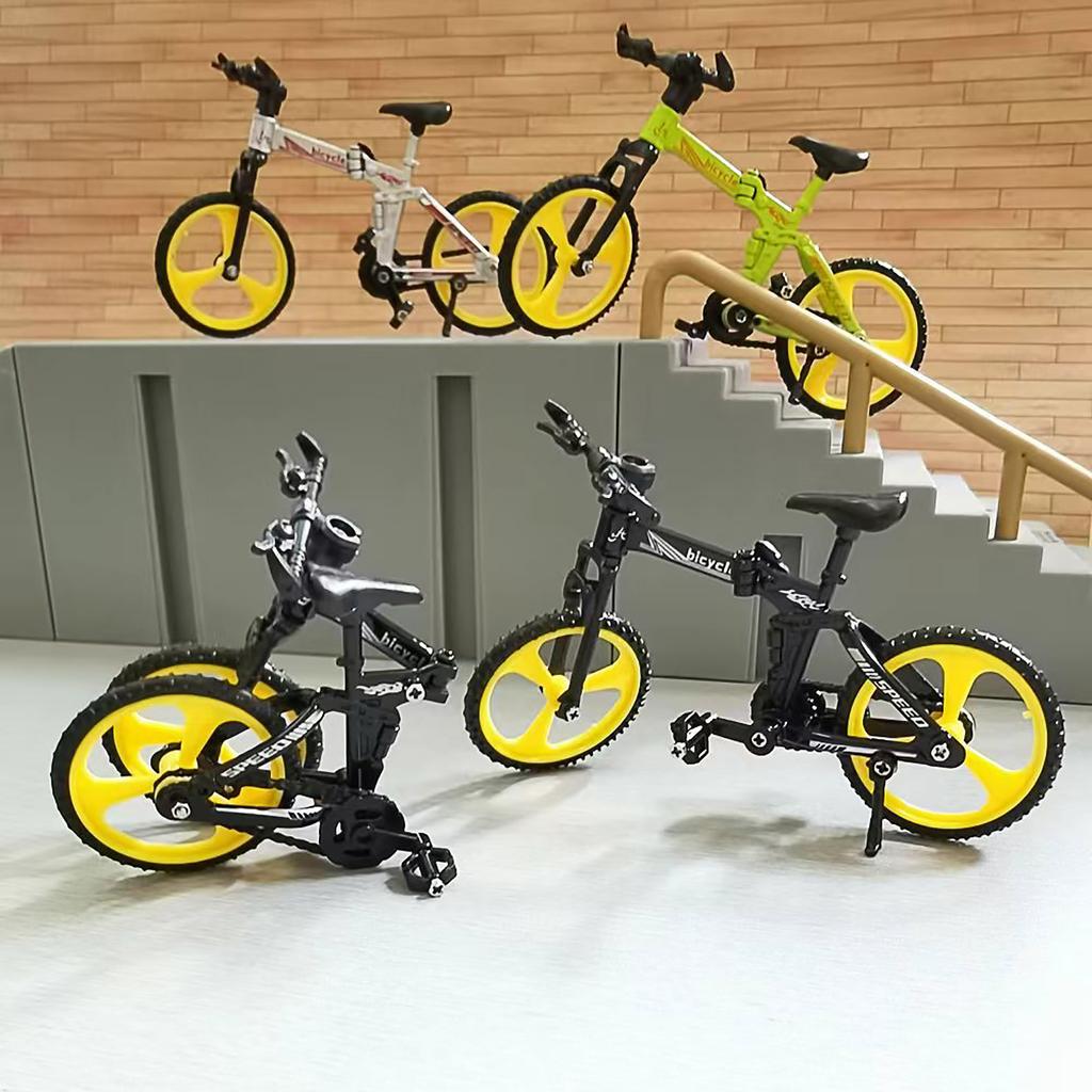 Alloy Folding Mountain Bike Model Toy Mini Finger Bike Fingertip Scooter