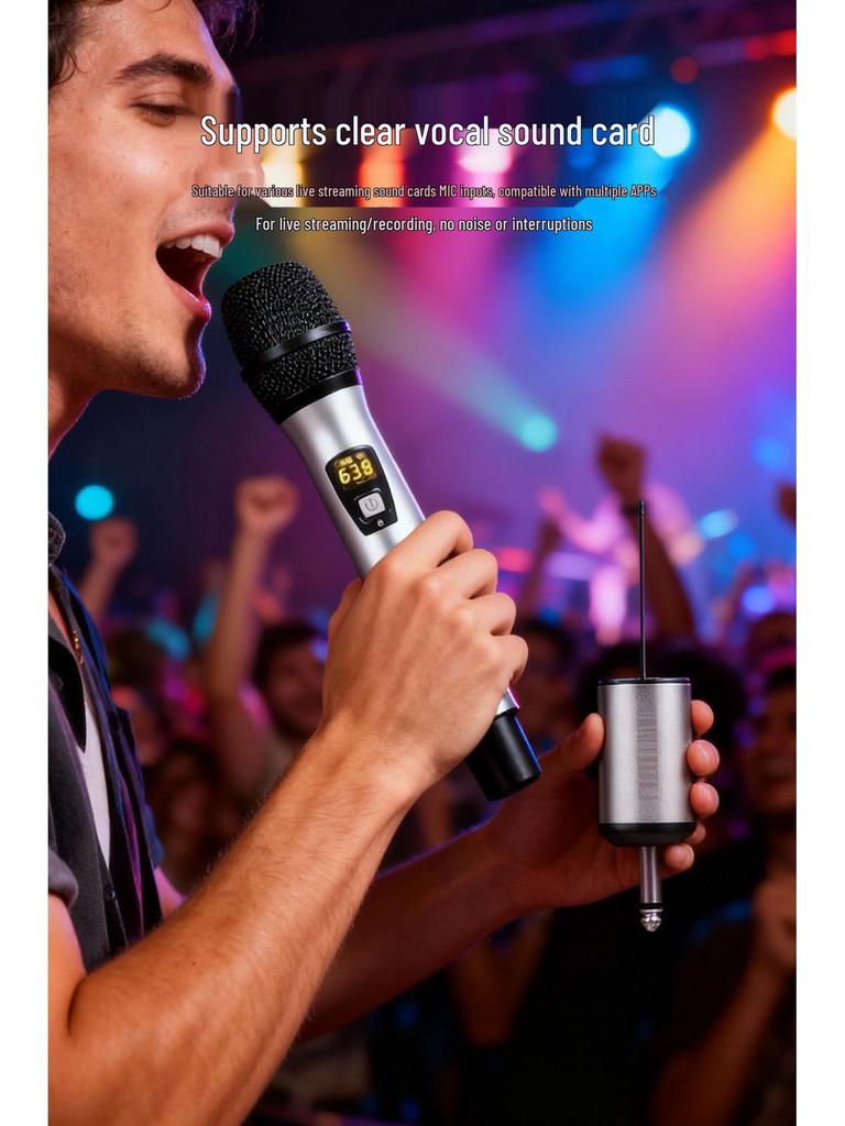 YY801 High Power Handheld Wireless Microphone Set for Home KTV & Outdoor Performance
