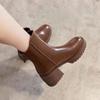 Fashion Ankle Boots for Women Fleece-Lined Leather Warm Round Toe Booties Chic and Elegant High Quality Fashion 2025 Woman Short Shoes