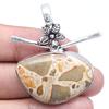 Pendant Bird Eye Jasper Gemstone Mother'Day Gift Silver Jewelry 1.75"