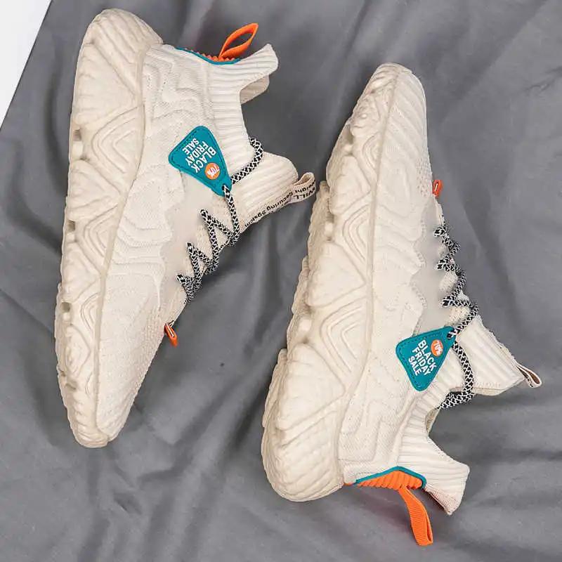 Lace-up Sumer Sneakers Men's High Cut Mens Blue Shoes Long Boots White Sport Athlete Tines Genuine Brand Tenisky Badkets