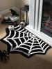 Halloween-Themed Carpet, Festive Decoration, Spider Web Doormat, Insulated And Warm, Entrance Door Mat, Bathroom Mat