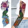 1 Sheet Long Sleeve Temporary Tattoos For Men Women Flower Skull Lion Wolf Tiger Nun Fox Compass Tattoo Sticker Body Art Arm Leg