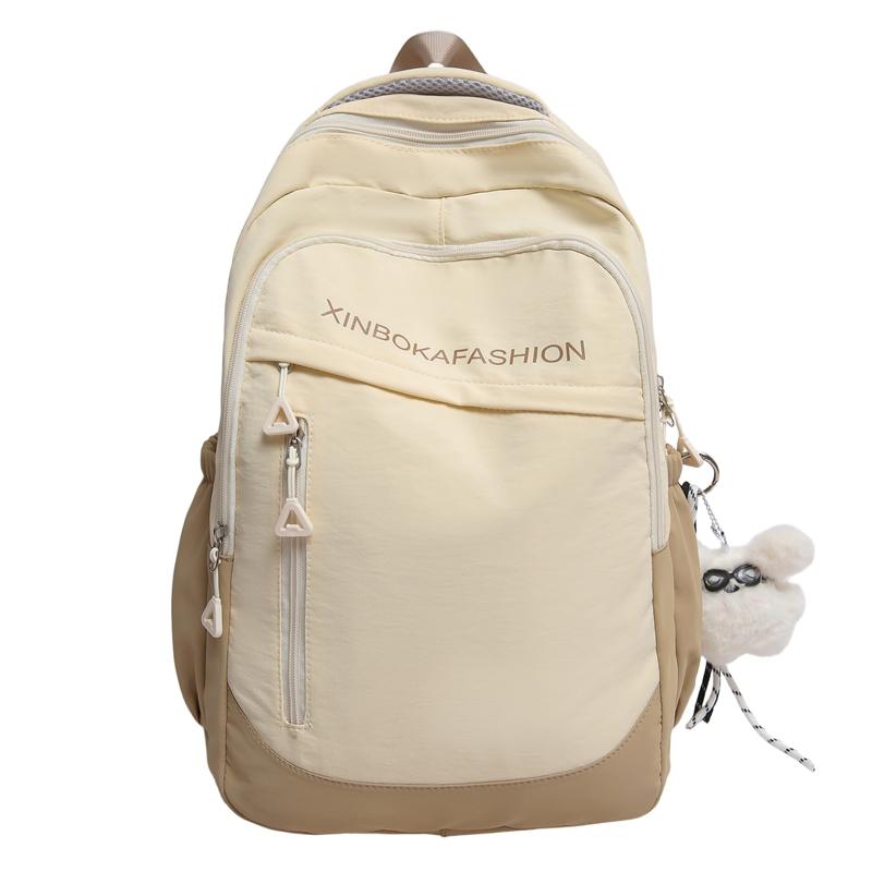 

Рюкзак с цветными блоками для учеников средней школы, легкий школьный рюкзак для путешествий, рюкзак большой вместимости хаки