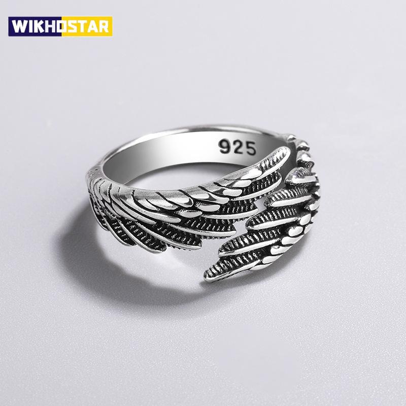 925 Sterlingsilber Engelsflügel Feder Verstellbare Ringe Für Damen Verlobung Hochzeit Luxus Schmuck Accessoires Schmuck
