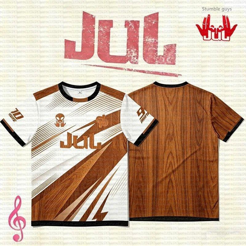 2026 Nowy Album JUL Koszulka Raper Francuski Hip Hop Streetwear Okrągły Dekolt Krótki Rękaw T-shirt Męski i Damski Casualowa Oddychająca Koszulka