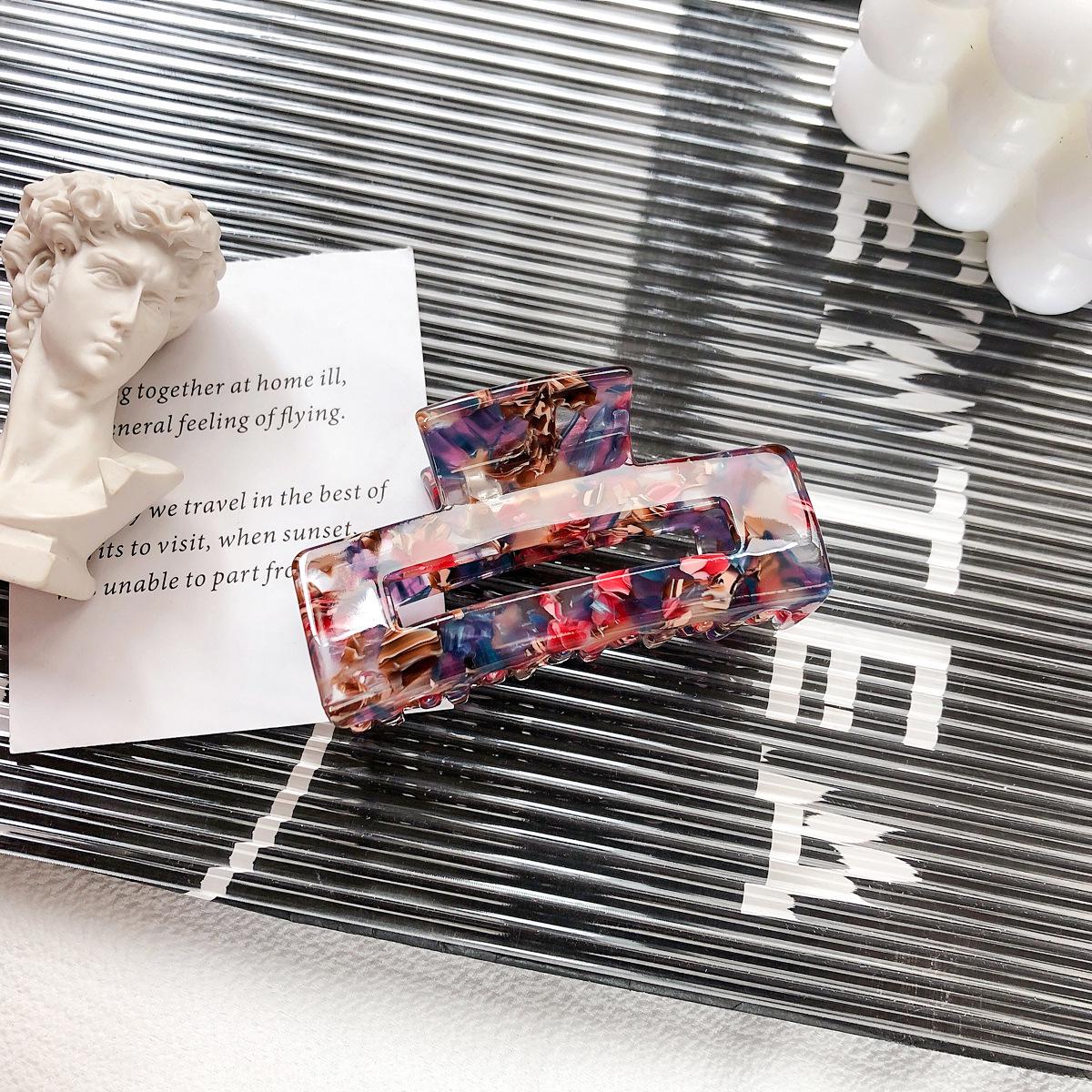 

Средняя элегантная заколка для волос из ацетата - модная заколка в виде акулы для затылка