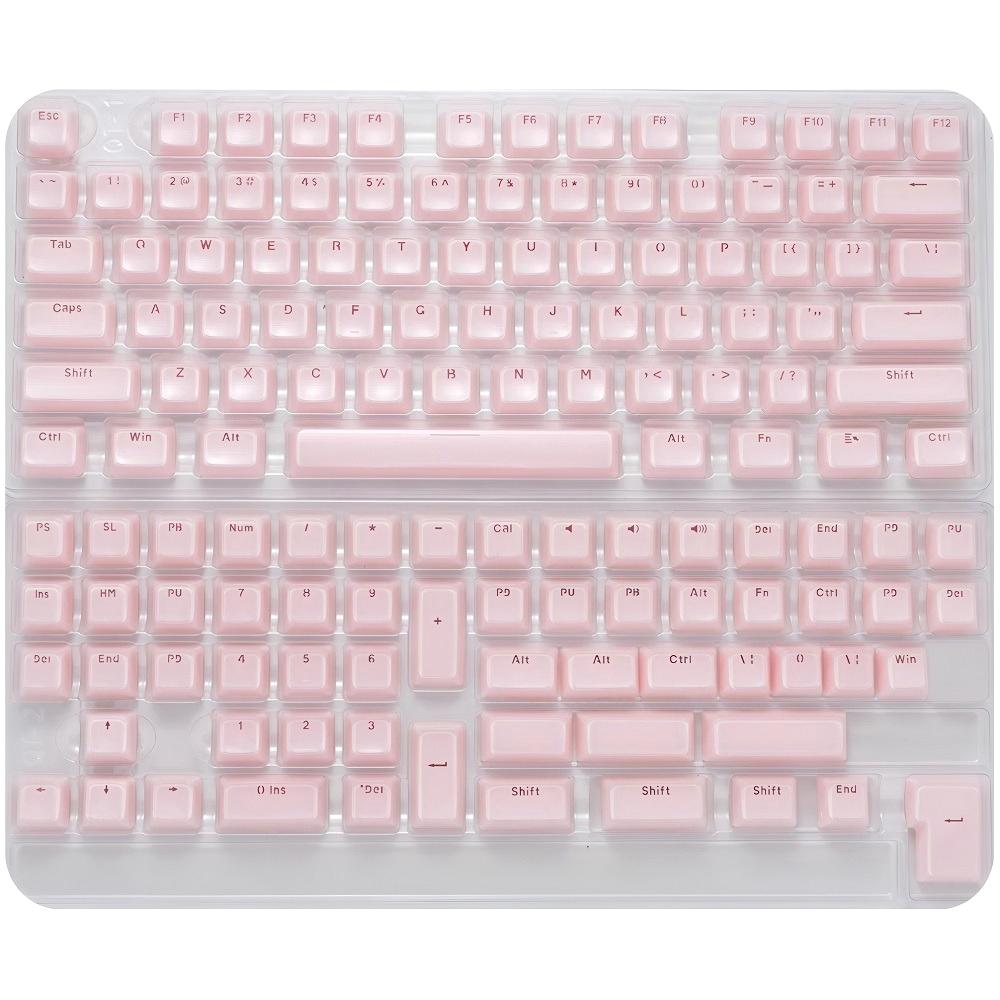 136 Key Crystal Transparent MDA Type Keycap Set PC+PBT White Pink Jelly Caps for MX Mechanical Keyboard