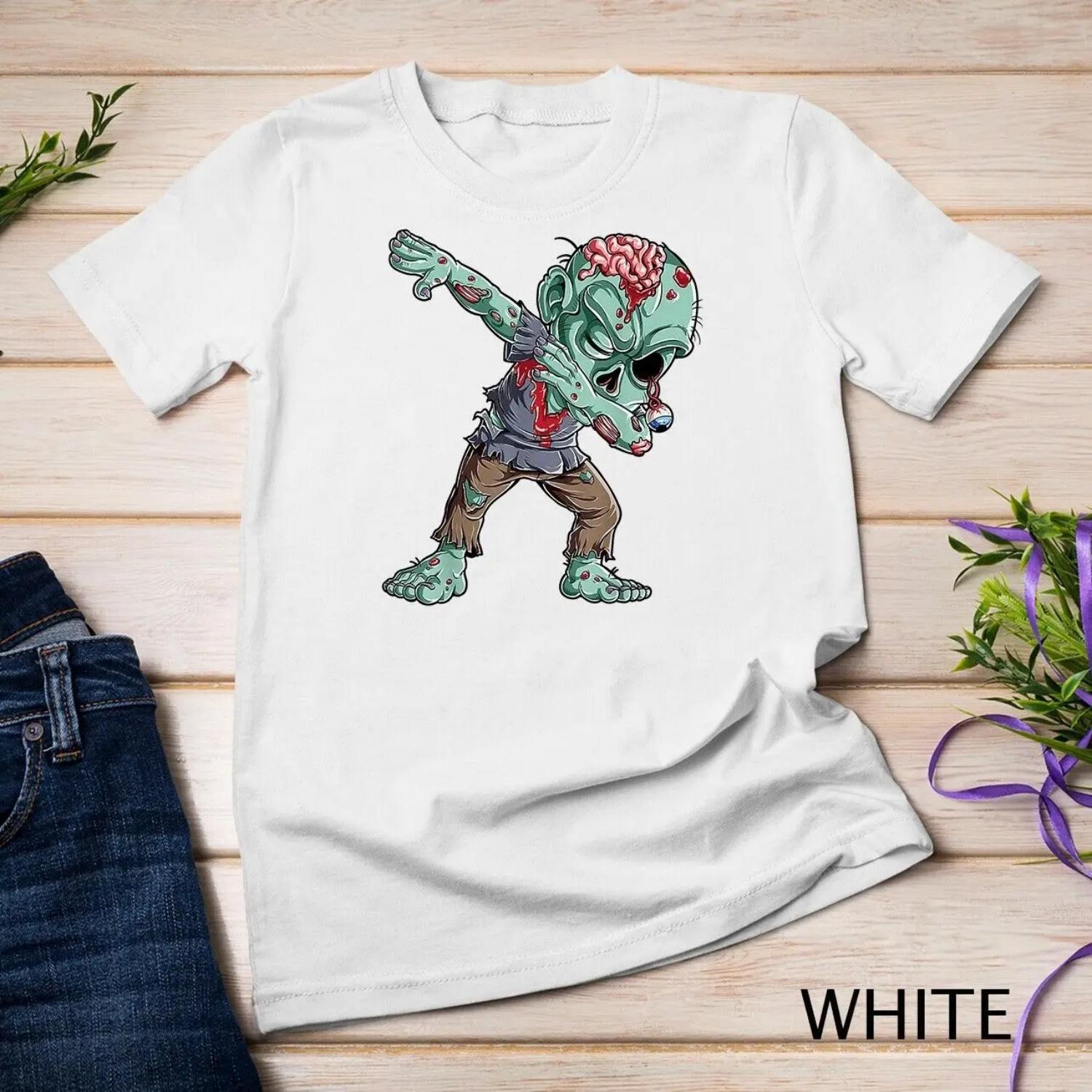Dabbing Zombie T shirt Halloween Boys Kids Dab Funny Zombies S