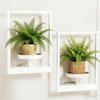 Contemporary Wall Flower Shelf White Metal Plant Display For Inside Outside Area deck 1 Piece