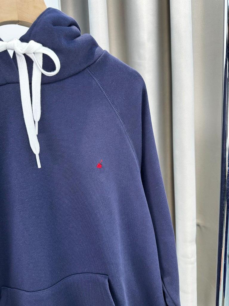 Damski sweter polo na jesień/zimę: Sportowa kurtka casualowa z kapturem i haftowanym logo konia