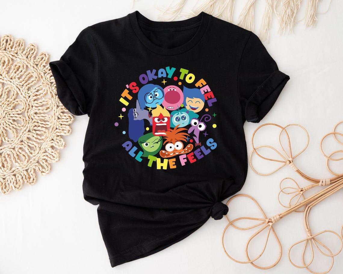 Its Okay To Feel All The Feels Shirt, Disney Inside Out T-Shirt Unisex 3XL