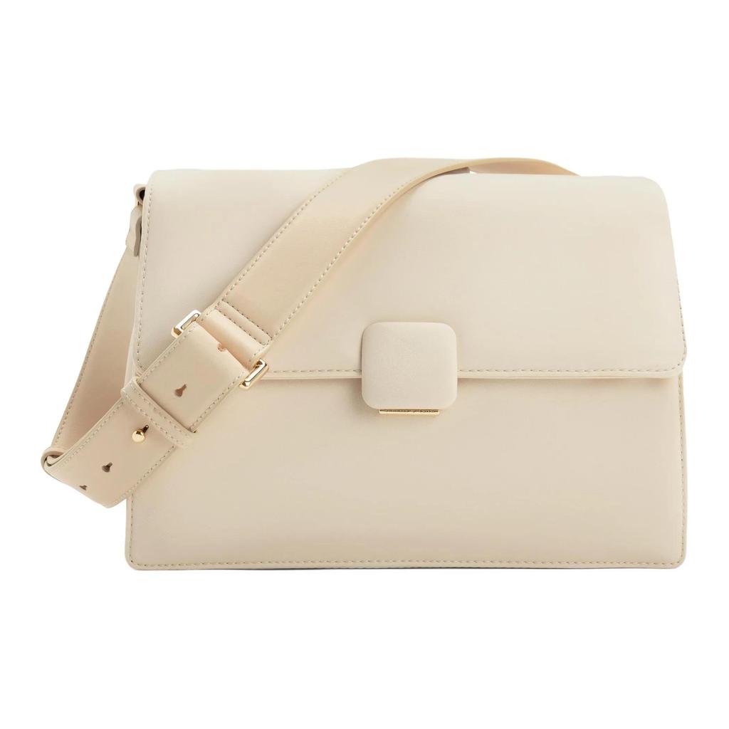 CHARLES&KEITH Nylon Messenger Bag Crossbody Bag Medium Women's Black / Beige (Unisex) Crossbody Bags CK2 80271218