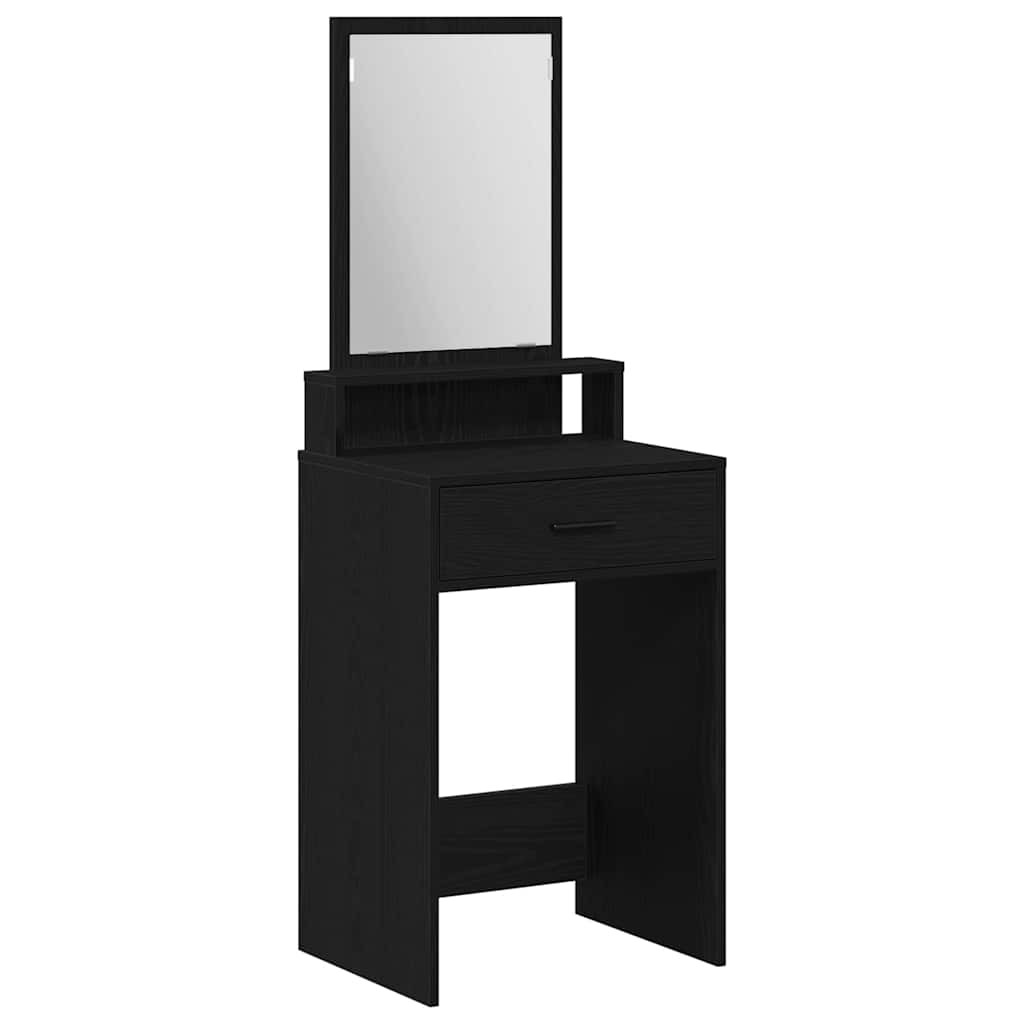 Makeup Table with Shelf Black Oak Look 50 x 41 x 140 cm