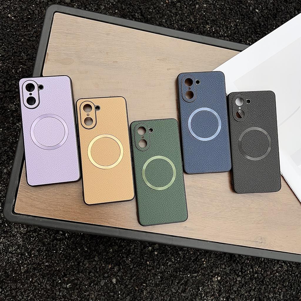 For OnePlus Nord CE5 5G/Ace 5 Racing 5G Magnetic Case Litchi Texture PU Leather + TPU Phone Back Cover