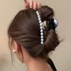Letter pearl grab clip hairpin back head hair accessories female hair volume headdress hair grab shark clip female
