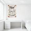 Vintage Rusty Metal Sign Handwritten 'Please! Don't SPLIT SPIT ON THE FLOOR' with Decorative Symbols for Home Bar Cafe Man Cave