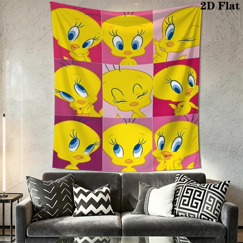 Tweety Bird Wall Tapestry Aesthetic Wall Hanging Printed Fabric Blanket Decorative Tapestries for Bedroom Living Room Home Decor