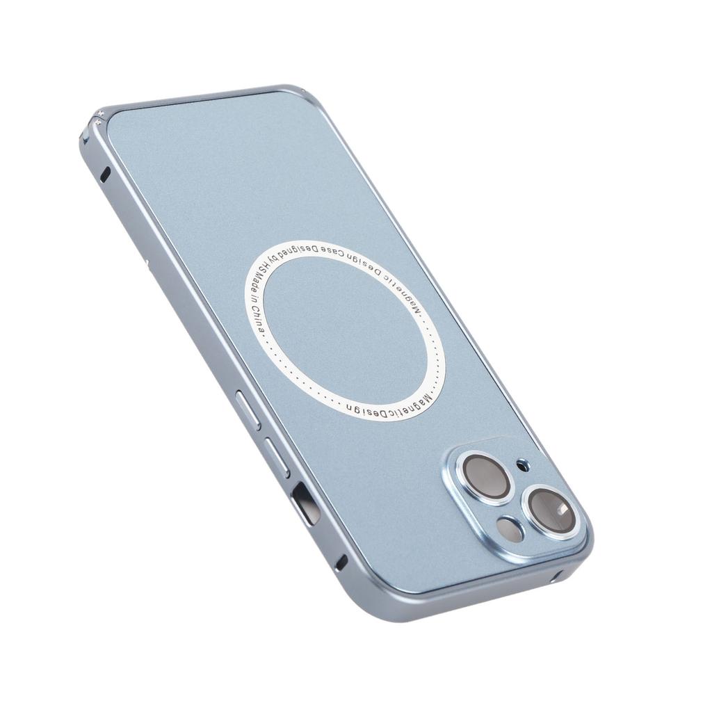 Magnetic Phone Case for IOS Phone 14 360 Degree Protection Scratch Resistant Professional Phone Cover Blue