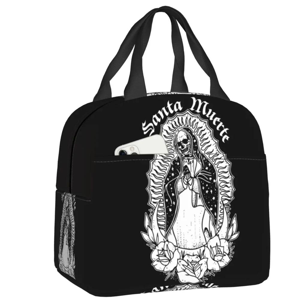 Santa Muerte Sfânta Moarte Cutii de Prânz Portabile Femei Impermeabile Mexicane Ziua Morților Craniu de Zahăr Răcitor Termic Izolat pentru Mâncare