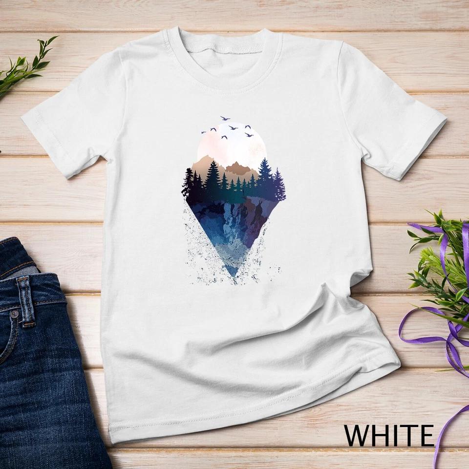 Funny Geometric Mountain Abstract Geometry Outdoor Gifts T-Shirt Unisex T-shirt 12 L