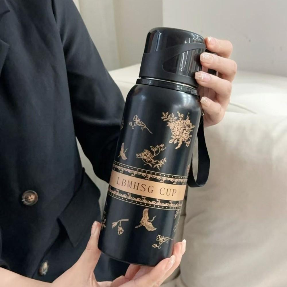 Double Layer Gardenia Thermo Bottle 316 Stainless Steel Portable Water Bottle  Coffee Drinking