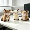 Fluffy Plush Sheep Keychain Adorable Mini Stuffed Animal Pendant with Golden Bow Sturdy Clasp for Purse Car Key