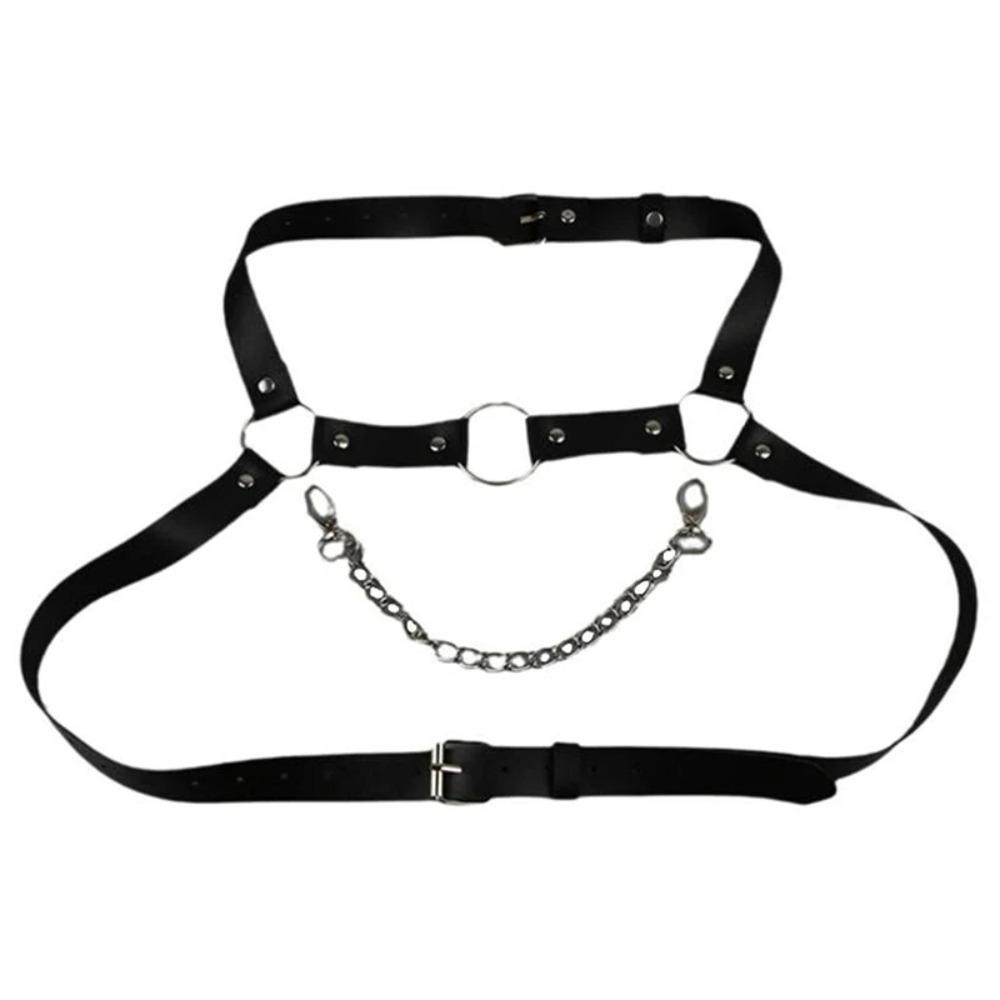 PU Leather Body Corset Straps Punk Body Harness Clothing Accessories Simple Harness Waist Belt  Man