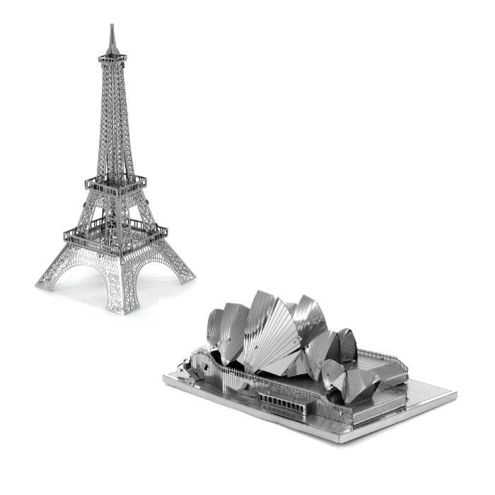 Metal Earth Fascinations Eiffel Tower and Sydney Opera House Puzzle 3D En Métal