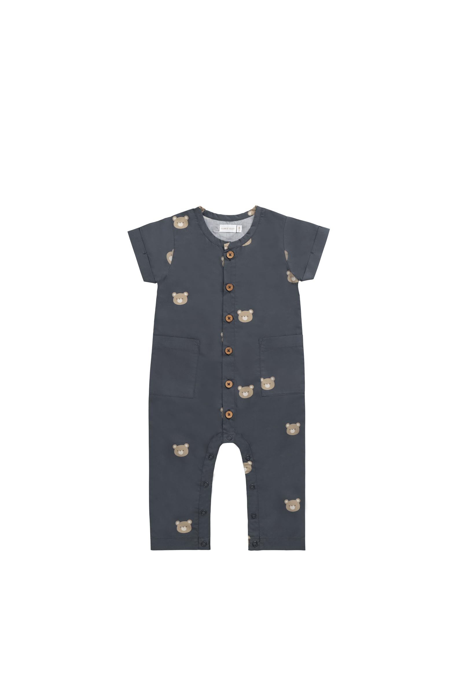 

OC Short Sleeve Romper Bobbie Bears Shadow JBFO252049 Baby NVY 70 [Jamie Kay]