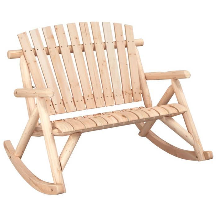 VidaXL Banc à bascule jardin 2 places 123x96x102 cm bois massif épicéa 363349