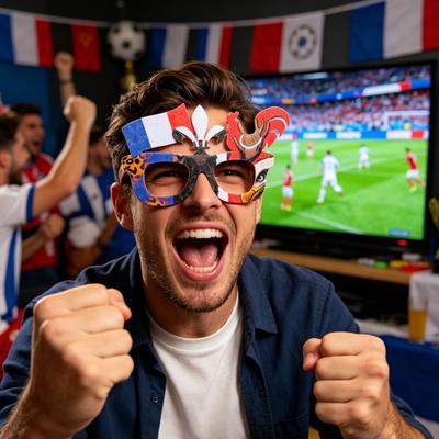 Óculos de Jogo de Futebol 2026 Novidade Temáticos de Futebol Óculos de Festa Óculos com Bandeira Nacional para Festas Esportivas Lembrancinhas Adereços para Fotos