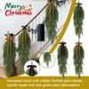 Simulated Soft-Glue Norfolk Needle Wall Hanging Christmas Tree Upside Down Vine Green Plant Holiday Decoration