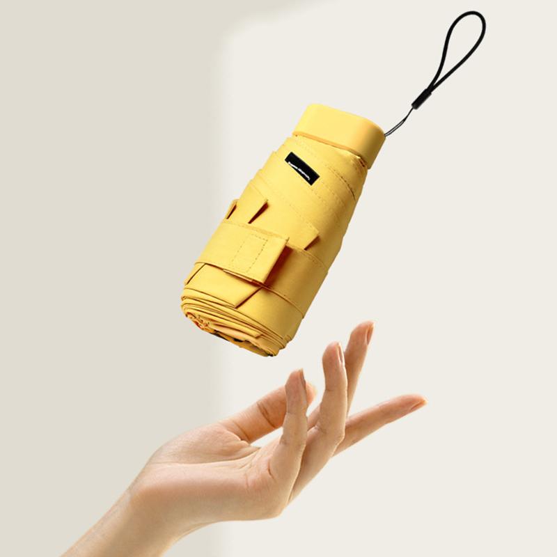 Flat Fold Mini Umbrella Women Pocket Summer Sun Umbrella for Women Small Cute Umbrellas for Girls with Storage Bag