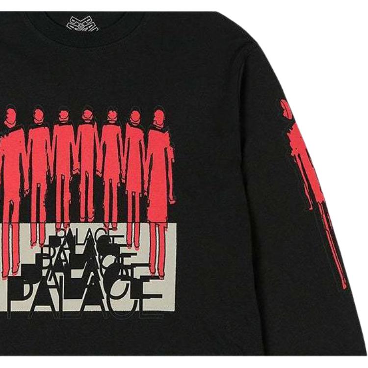 Palace Repeater Long-Sleeve Black Unisex Tops P26LS003