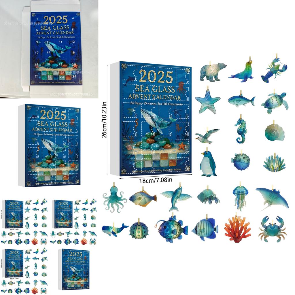 Christmas Holiday Acrylic Marine Animal Decor Set For Tree And Party Decorations