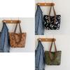Black Green Brown White Panda Canvas Tote Bag With Large Capacity