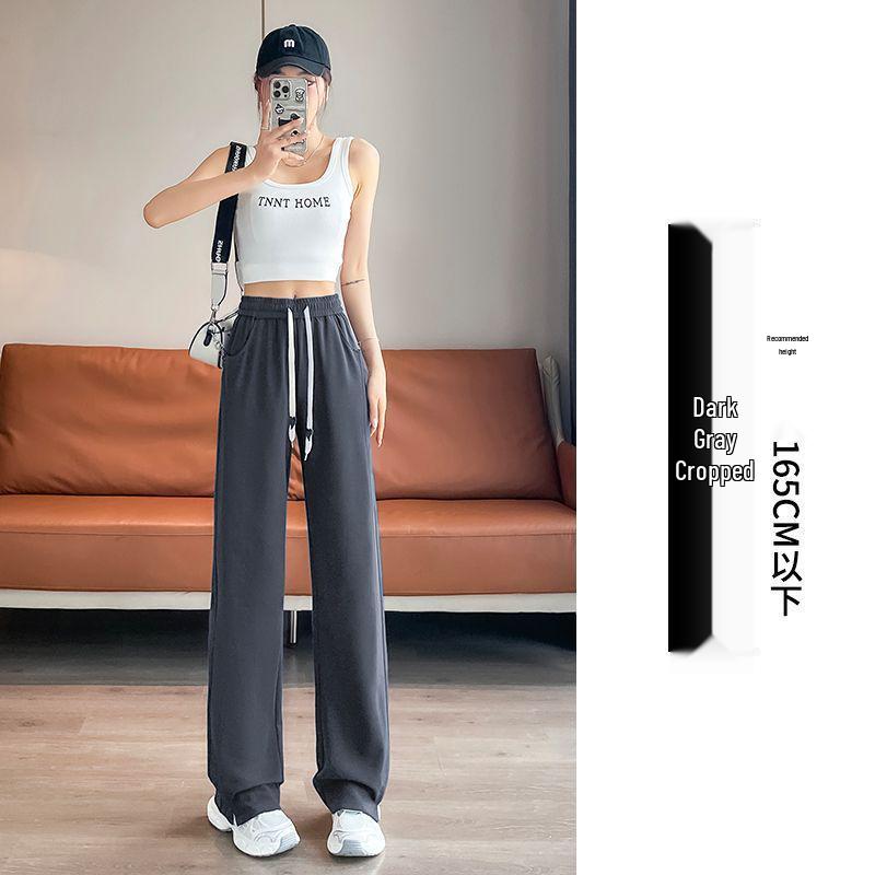 Women's 2026 High-Waisted Wide-Leg Plus Size Summer Pants - Breathable, Straight-Leg Sportswear