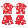 Venta Caliente de Verano Moda Europea y Americana Hip Hop Estampado Conjunto de Manga Corta High Street Holgado Ropa Deportiva