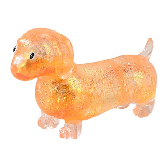

1/2/4Pcs Glitter Dachshund Squeeze Toy Transparent Dog Shape Stress Relief Sensory Toy Anxiety Relieving Slow Rising Stress Ball Animal Hand Toy C