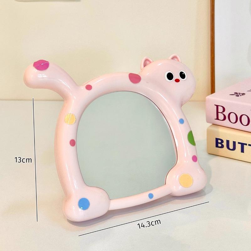 Dopamine Style Makeup Mirror Kawaii Cat Shaped Cosmetic Mirrors for Women Adjustable Wall-mounted Mirrors Wholesales 2025 New