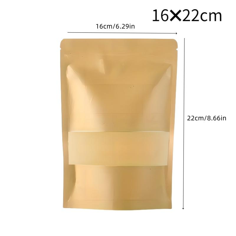 

10 шт. Пакети для харчових продуктів із замком на блискавці Пакети для вікон з крафт-паперу Стоячі подарункові сушені продукти Упаковка для фруктів і чаю Пакети Пакети на блискавці, що самозакриваються 16x22cm 10pcs