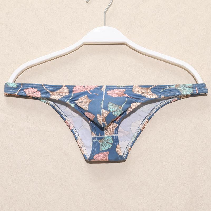 Herren Dreiecksunterwäsche Atmungsaktiv Bedruckt Niedrige Taille Schmaler Rand U Konvex Sexy