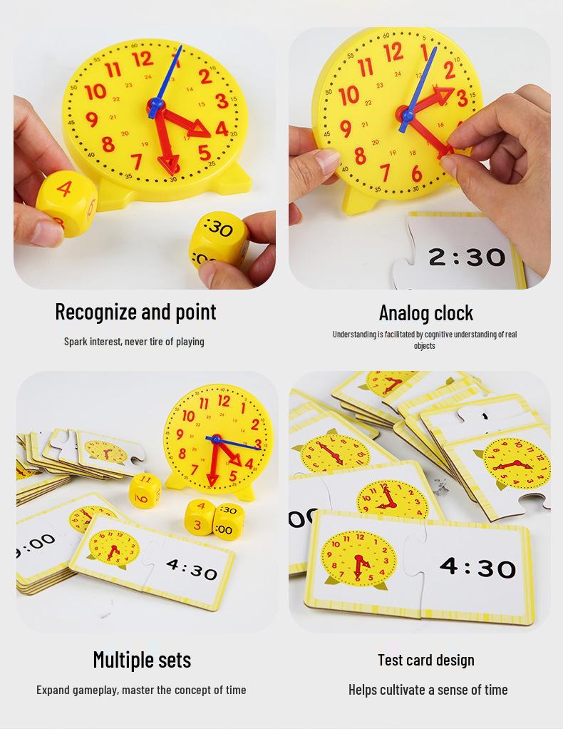 Wooden Educational Clock for Early Education – Teaching Tools for Primary School & Cognitive Time Learning
