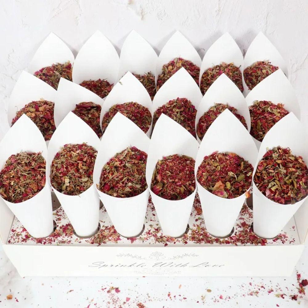 Wedding Supplies Confetti Cone Holder Kraft Paper Stand Box Confetti Cone Tray Wedding Party