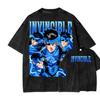 Invincible Washed T-Shirt, Unique Style Clothing, Street Trendy, Fashionable High-Quality Breathable