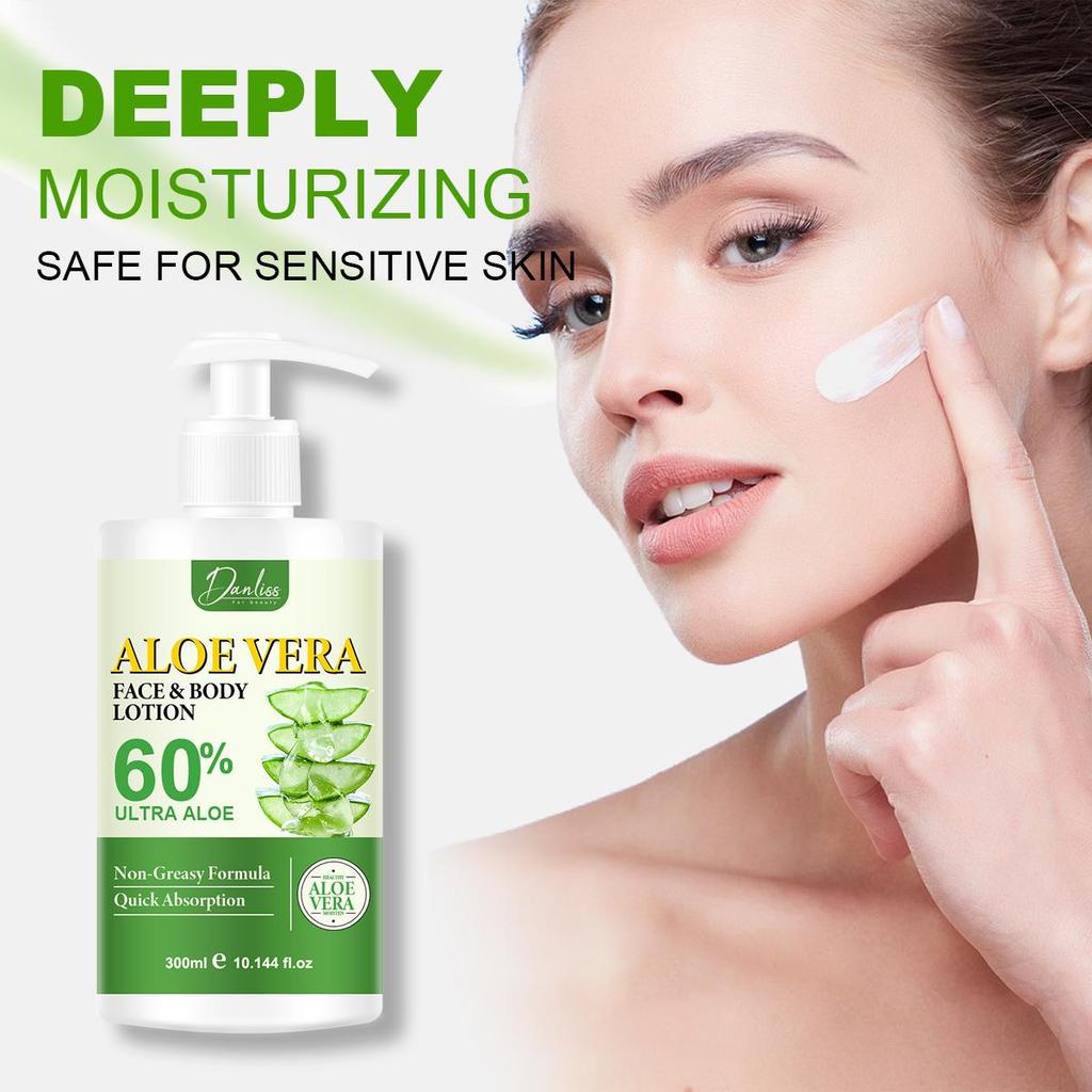 Aloe Vera Face & Body Cream - Soothes Skin Irritations and Burns, Moisturizes Skin and Improves Skin Tone - Hydration for Dry Skin,300ml