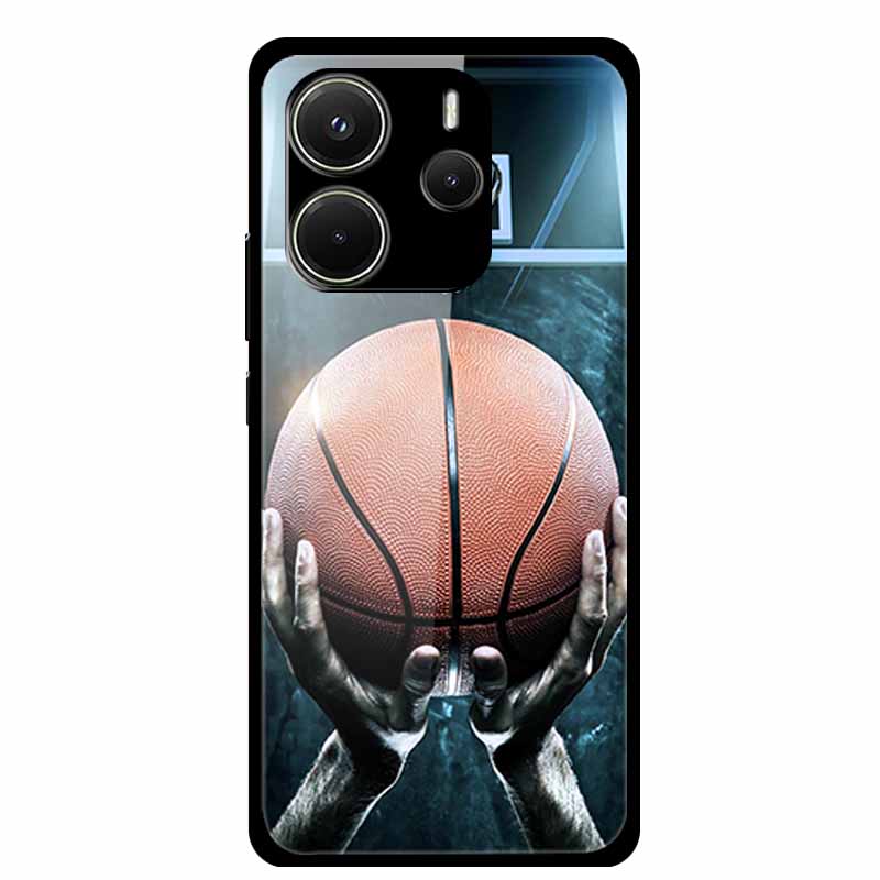 For Redmi Note 14 4G Phone Case Note14 Coque Hard Tempered Glass Back Cover For Xiaomi Redmi Note 14 5G Case Shell Soft Bumper