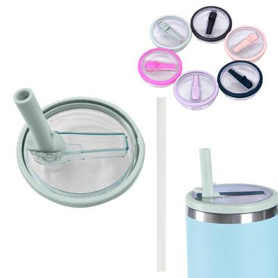 1 Packung 40-oz-Becher-Ersatzdeckel mit Klappstrohhalm, passend für Quencher, auslaufsichere Becherdeckel, wiederverwendbare Becherabdeckung für Becher