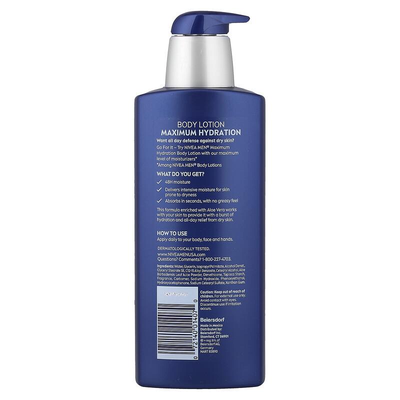 Uomo, Massima Idratazione, Lozione Idratante 48H, Per Pelli Secche, 16,9 fl oz (500 ml)